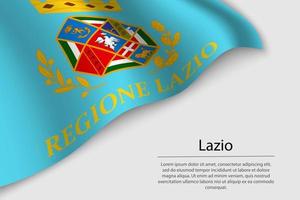 vague drapeau de Lazio est une Région de Italie. vecteur