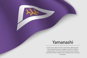 vague drapeau de yamanashi est une Région de Japon vecteur