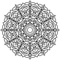 ancien rond ornement tribal modèle est ethnique rond symétrique coloration pages pour adultes floral lignes incolore arabe modèle éléments isolé noir vecteur mandala