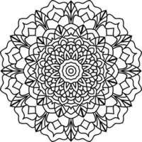 ancien rond ornement tribal modèle est ethnique rond symétrique coloration pages pour adultes floral lignes incolore arabe modèle éléments isolé noir vecteur mandala