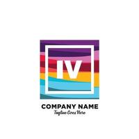 iv initiale logo avec coloré modèle vecteur