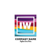 iw initiale logo avec coloré modèle vecteur