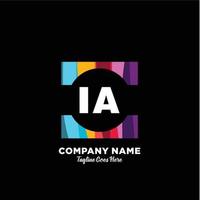 ia initiale logo avec coloré modèle vecteur