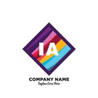 ia initiale logo avec coloré modèle vecteur