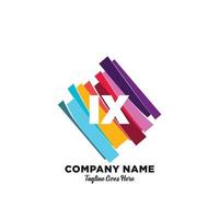 ix initiale logo avec coloré modèle vecteur