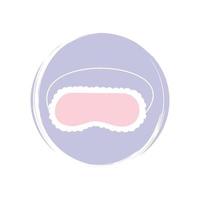 sommeil masque icône logo vecteur illustration sur cercle avec brosse texture pour social médias récit surligner
