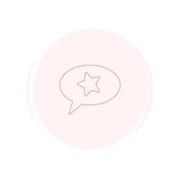 mignonne discours bulle avec étoile icône vecteur, illustration sur cercle avec brosse texture, pour social médias récit surligner vecteur