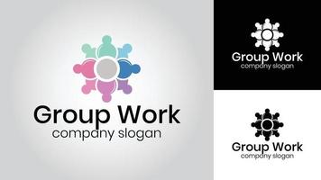 groupe travail affaires vecteur logo conception