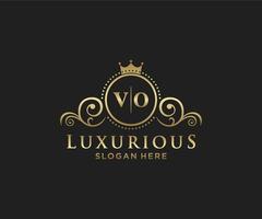 modèle de logo de luxe royal de lettre vo initiale dans l'art vectoriel pour le restaurant, la royauté, la boutique, le café, l'hôtel, l'héraldique, les bijoux, la mode et d'autres illustrations vectorielles.