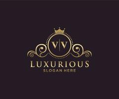 modèle de logo de luxe royal de lettre vv initiale dans l'art vectoriel pour le restaurant, la royauté, la boutique, le café, l'hôtel, l'héraldique, les bijoux, la mode et d'autres illustrations vectorielles.
