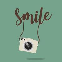 conception de mini caméra avec texte de sourire vecteur