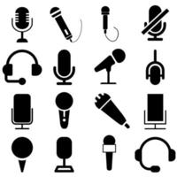 microphone Icônes ensemble. microphone vecteur icône. micro illustration symbole collection.