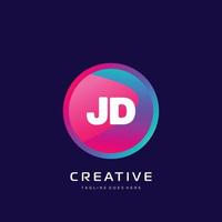 jd initiale logo avec coloré modèle vecteur. vecteur