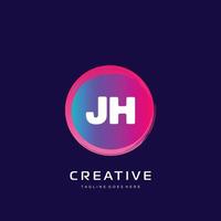 jh initiale logo avec coloré modèle vecteur. vecteur