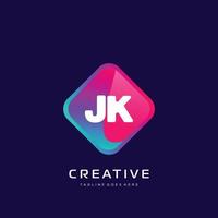 jk initiale logo avec coloré modèle vecteur. vecteur
