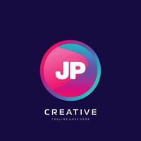 jp initiale logo avec coloré modèle vecteur. vecteur