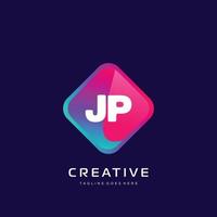 jp initiale logo avec coloré modèle vecteur. vecteur