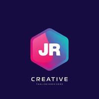 jr initiale logo avec coloré modèle vecteur. vecteur