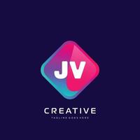 jv initiale logo avec coloré modèle vecteur. vecteur