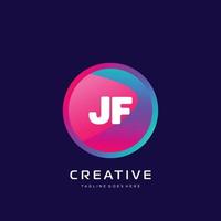 jf initiale logo avec coloré modèle vecteur. vecteur