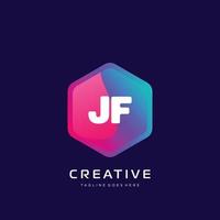 jf initiale logo avec coloré modèle vecteur. vecteur