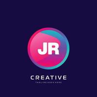 jr initiale logo avec coloré modèle vecteur. vecteur