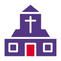 cathédrale icône solide rouge violet style Pâques illustration vecteur élément et symbole parfait.