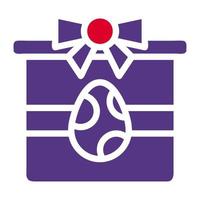 cadeau Oeuf icône solide rouge violet style Pâques illustration vecteur élément et symbole parfait.