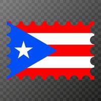 affranchissement timbre avec puerto rico drapeau. vecteur illustration.