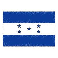 main tiré esquisser drapeau de Honduras. griffonnage style icône vecteur