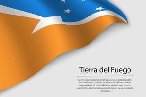 vague drapeau de tierra del fuego est une Etat de Argentine vecteur