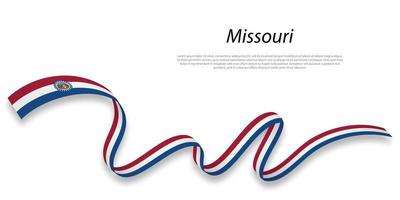 agitant ruban ou Bande avec drapeau de Missouri vecteur