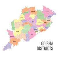 odisha district carte vecteur illustration