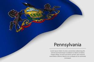 vague drapeau de Pennsylvanie est une Etat de uni États. vecteur