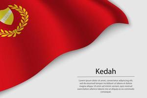 vague drapeau de kedah est une Région de Malaisie vecteur