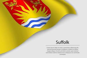 vague drapeau de suffolk est une comté de Angleterre. bannière ou ruban vecteur