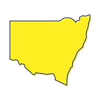 Facile contour carte de Nouveau Sud Pays de Galles est une Etat de Australie. vecteur