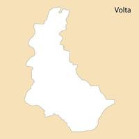 haute qualité carte de volta est une Région de Ghana vecteur