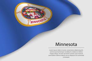 vague drapeau de Minnesota est une Etat de uni États. vecteur