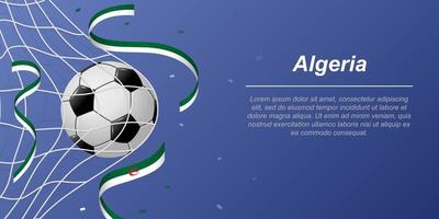 football Contexte avec en volant rubans dans couleurs de le drapeau de Algérie vecteur