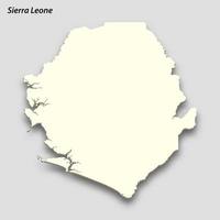 3d isométrique carte de sierra leone isolé avec ombre vecteur