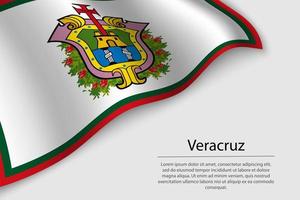 vague drapeau de veracruz est une Région de Mexique vecteur