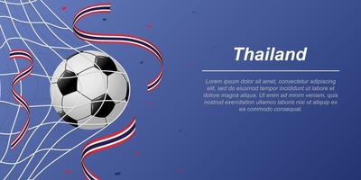 football Contexte avec en volant rubans dans couleurs de le drapeau de Thaïlande vecteur