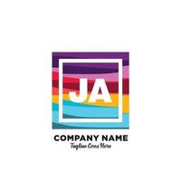 ja initiale logo avec coloré modèle vecteur