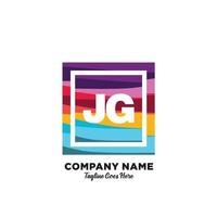 jg initiale logo avec coloré modèle vecteur