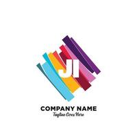 ji initiale logo avec coloré modèle vecteur