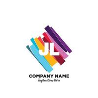 jl initiale logo avec coloré modèle vecteur