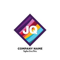 jq initiale logo avec coloré modèle vecteur