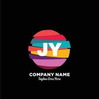 jy initiale logo avec coloré modèle vecteur