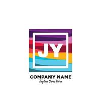 jy initiale logo avec coloré modèle vecteur